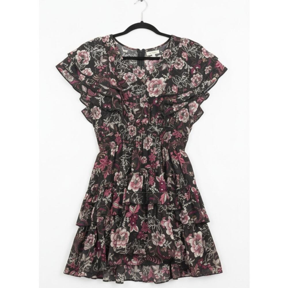 MISA Los Angeles Gallie Mini Dress Women's Size XS Black Pink Cocktail Party